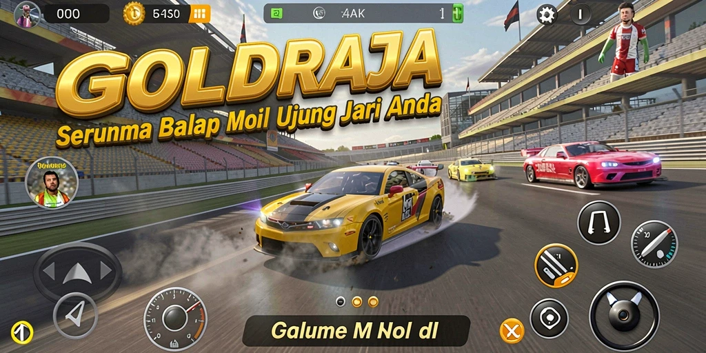 Capturas de tela de emocionante jogo de corrida em GOLDRAJA.